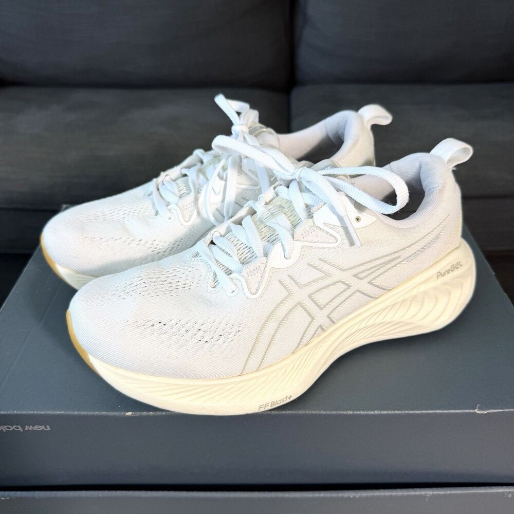 ASICS Gel-Cumulus 25 White Gum Running Shoes 1012B441 Women's Size 8.5 - Picture 2 of 12